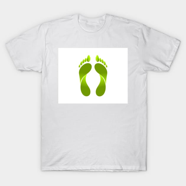 Foot print with leaves T-Shirt by ikshvaku